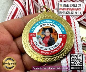 Resimli Mezuniyet Madalyası - Model 7