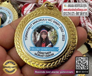 Resimli Mezuniyet Madalyası - Model 8