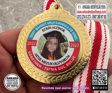 Resimli Mezuniyet Madalyası - Model 7