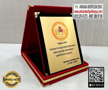 Öğretmene Özel Plaket - Okul Logolu