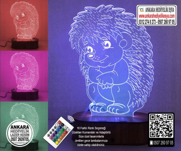 3D Oturan Kirpi Lamba