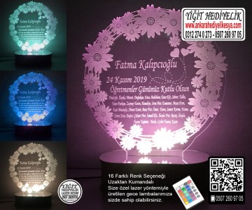 3D Öğretmene Özel Papatya Lamba