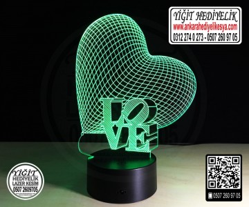 3D Kalp Love Lamba