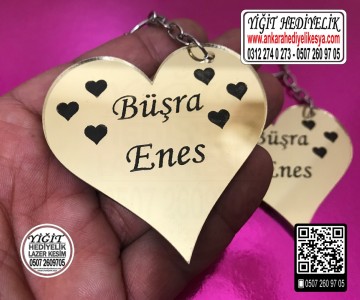 2'li Kalp Anahtarlık