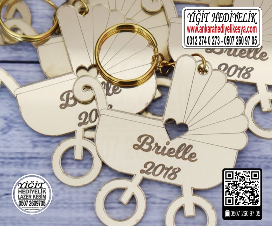 Bebek Arabalı Anahtarlık Yaş Magnet