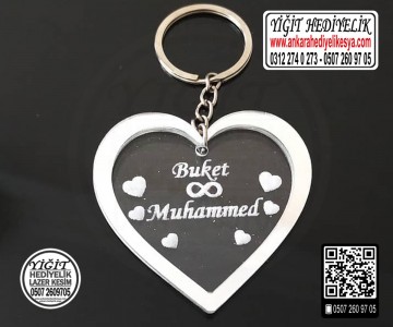 Kaplamalı Kalp Anahtarlık