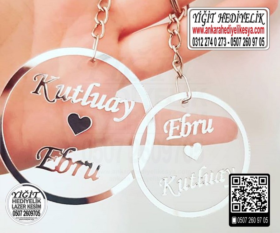 Daire Kaplamalı Anahtarlık