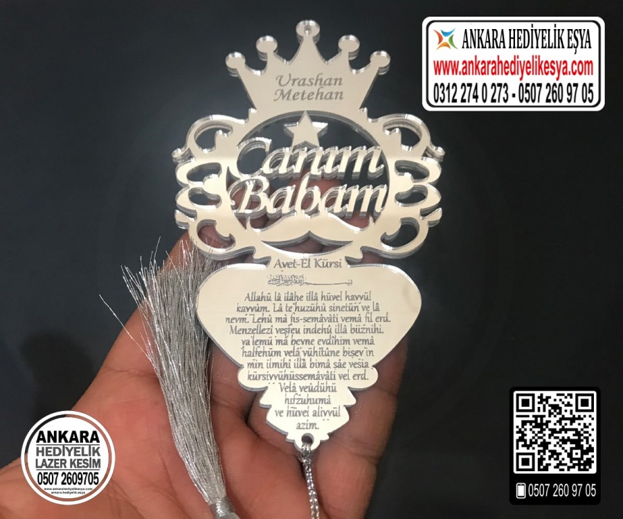 Canım Babam Dikiz Aynası Süsü - İsimli
