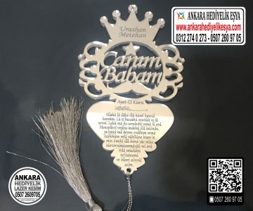 Canım Babam Dikiz Aynası Süsü - İsimli