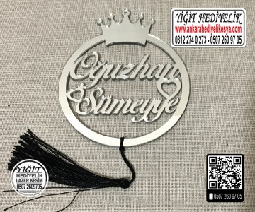 Taçlı Daire Dikiz Aynası Süsü - 2