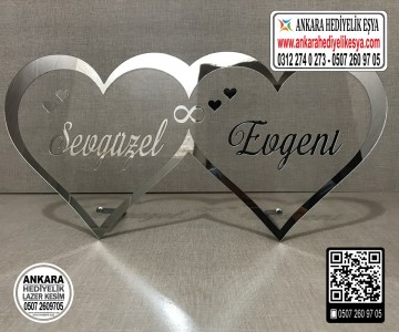 Çift Kalpli kaplamalı İsimlik