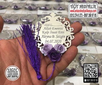 Desenli Yuvarlak Nikah Şekeri Magnet